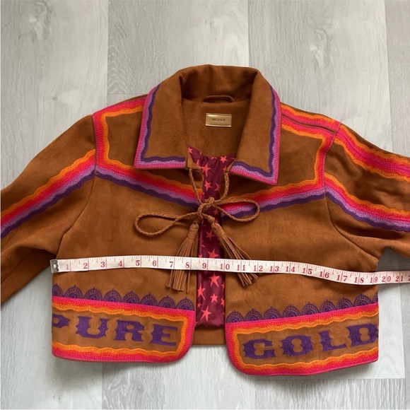 MOTHER THE SHRUGGER JACKET FAUX LEATHER BROWN SUEDE COACHELLA FESTIVAL SMALL - Picture 4 of 8